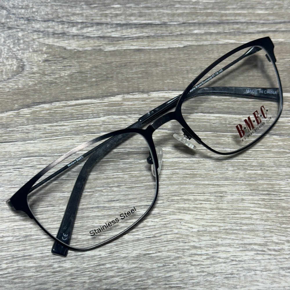 BMEC Modern BIG BAT Matte Black/Gunmetal 57-18-145 Mens Eyeglasses‎ Frames Only